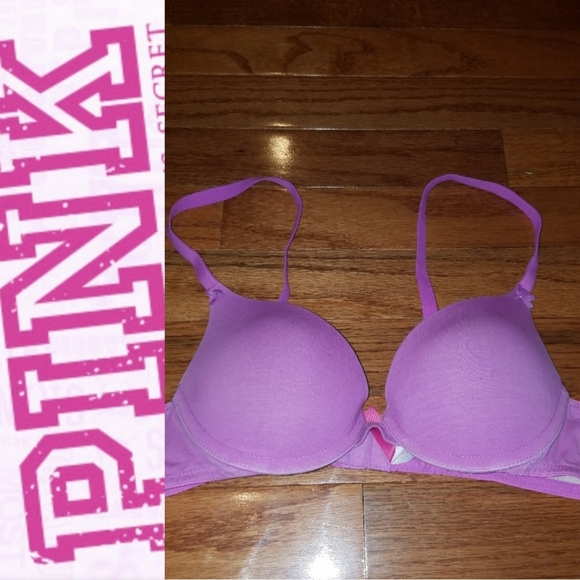 VS VICTORIA'S SECRET PINK 34A Push Up Bra Purple - Picture 1 of 8